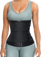 Neoprene Sweat Waist Trainer - Body Shaper for Women with Two Belts
