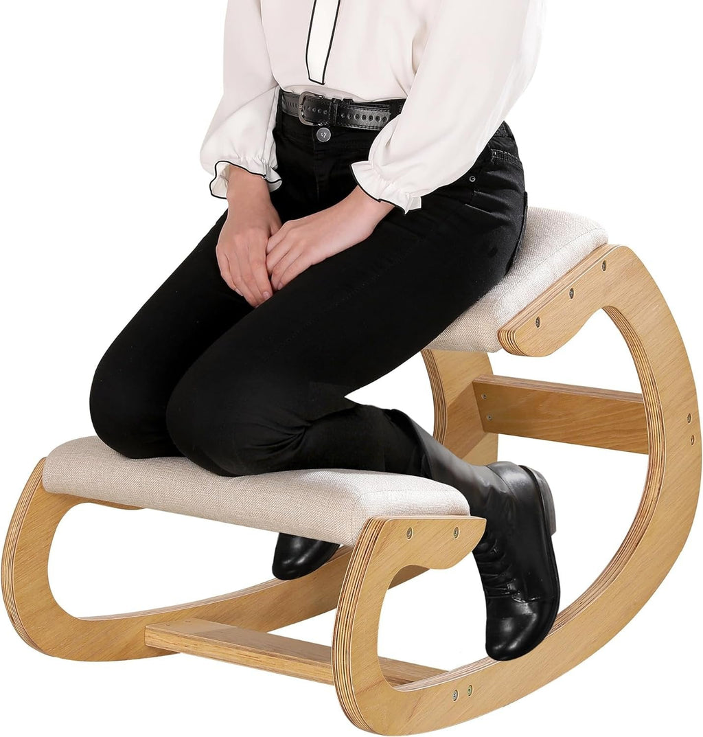 Office Ergonomic Wooden Kneeling Chair
