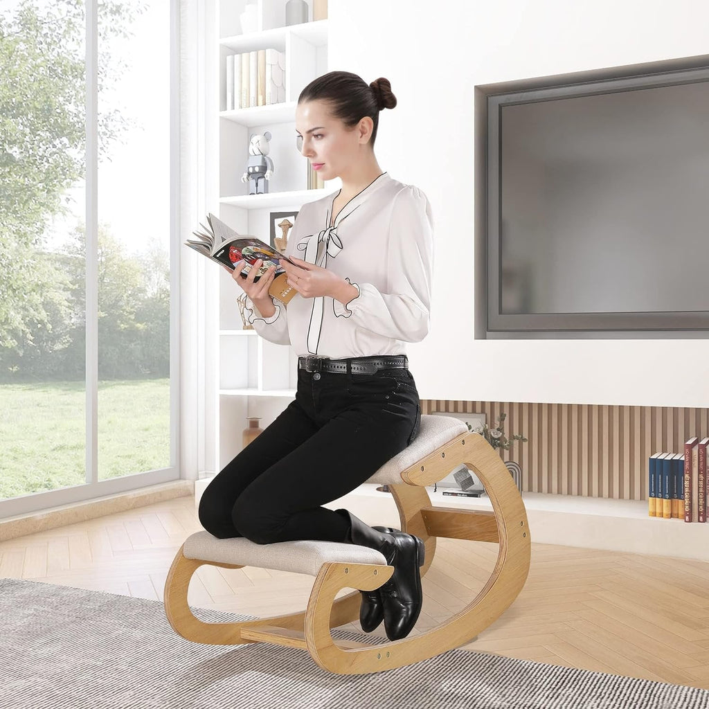 Office Ergonomic Wooden Kneeling Chair