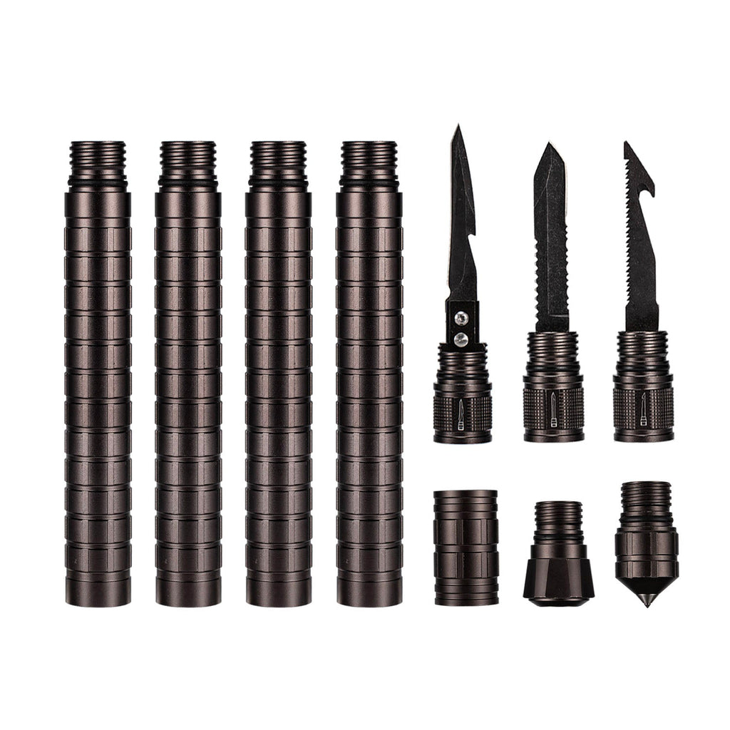 Screw-Together Trekking Staff with Camp Tool Heads – 3 to 6 Aluminum Tubes