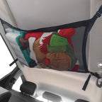 Portable Car Ceiling Space Saver Storage Net -  Double-Layer Mesh Storage Organizer with Adjustable Strap