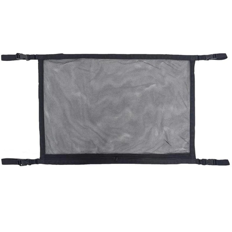Portable Car Ceiling Space Saver Storage Net -  Double-Layer Mesh Storage Organizer with Adjustable Strap