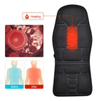 Portable Heated Vibrating Back Massager - Massage Chair Pad for Home Office Car Use