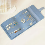 PU Leather Earrings Organizer Album – Ear Studs Holder, Storage Bag, Travel Jewelry Case