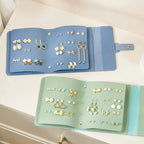PU Leather Earrings Organizer Album – Ear Studs Holder, Storage Bag, Travel Jewelry Case