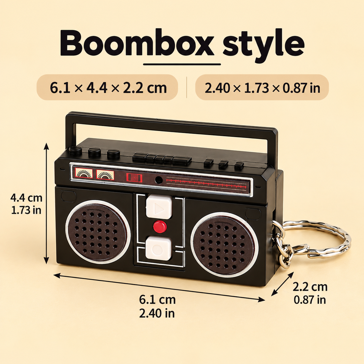 Retro Tape Recorder Keychain