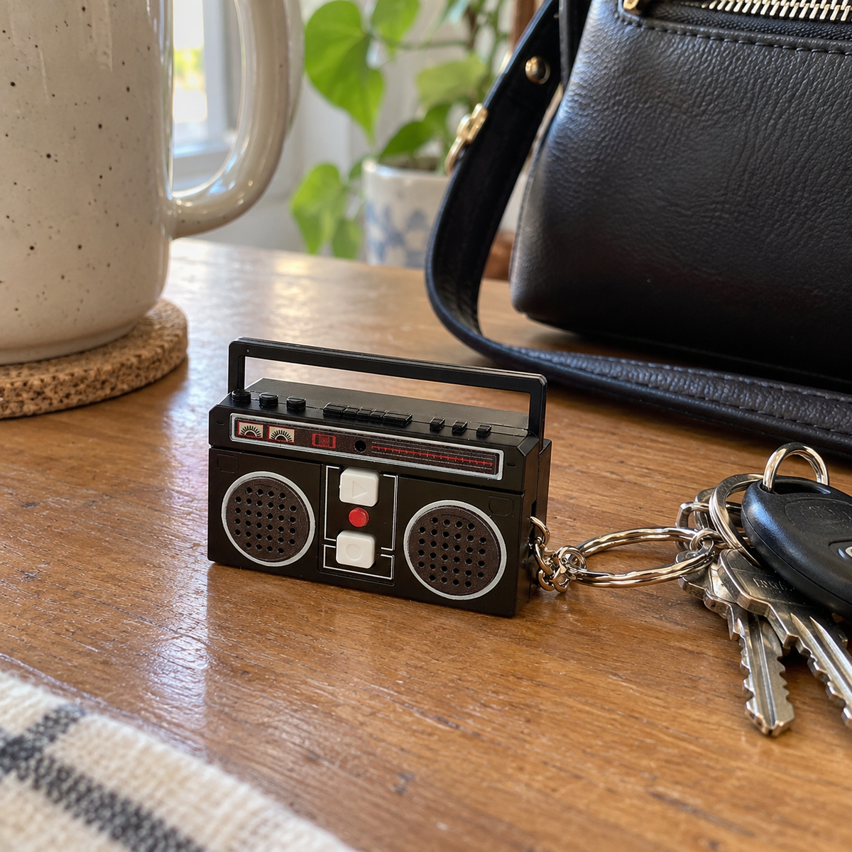 Retro Tape Recorder Keychain