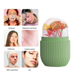 Reusable Ice Bucket Facial Massage - Face Lifting Ice Roller Ball Massager for Shrink Pores, Anti-Wrinkle, Reduce Puffiness, Improve Skin Elasticity and Stripes