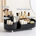 Rotating Makeup Organizer - 360 Rotating Makeup Organizer for Vanity with Brush Holder