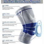 Silicone Spring Knee Compression Sleeve with Side Stabilizers