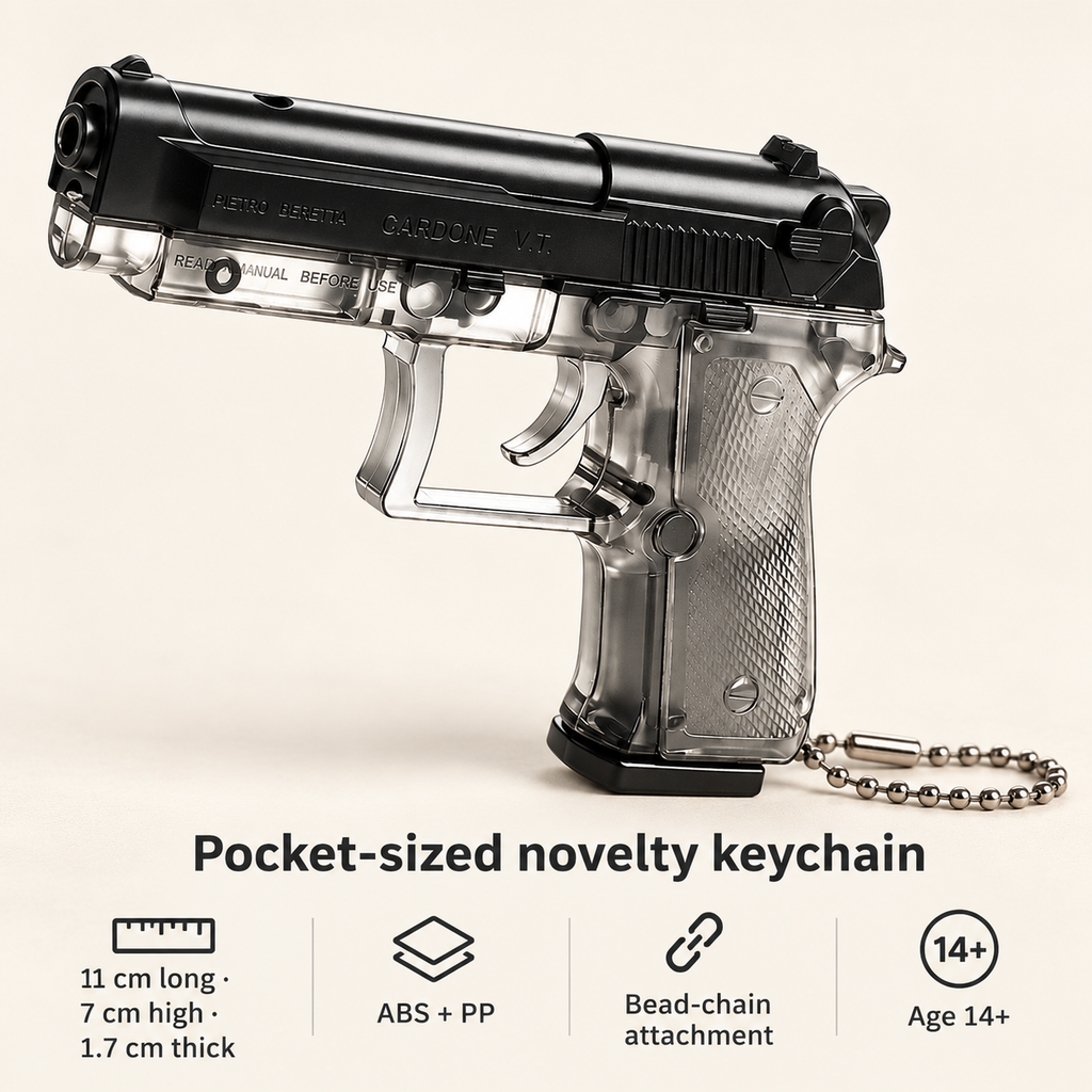 Surprise Prank Gun Shape Keychain