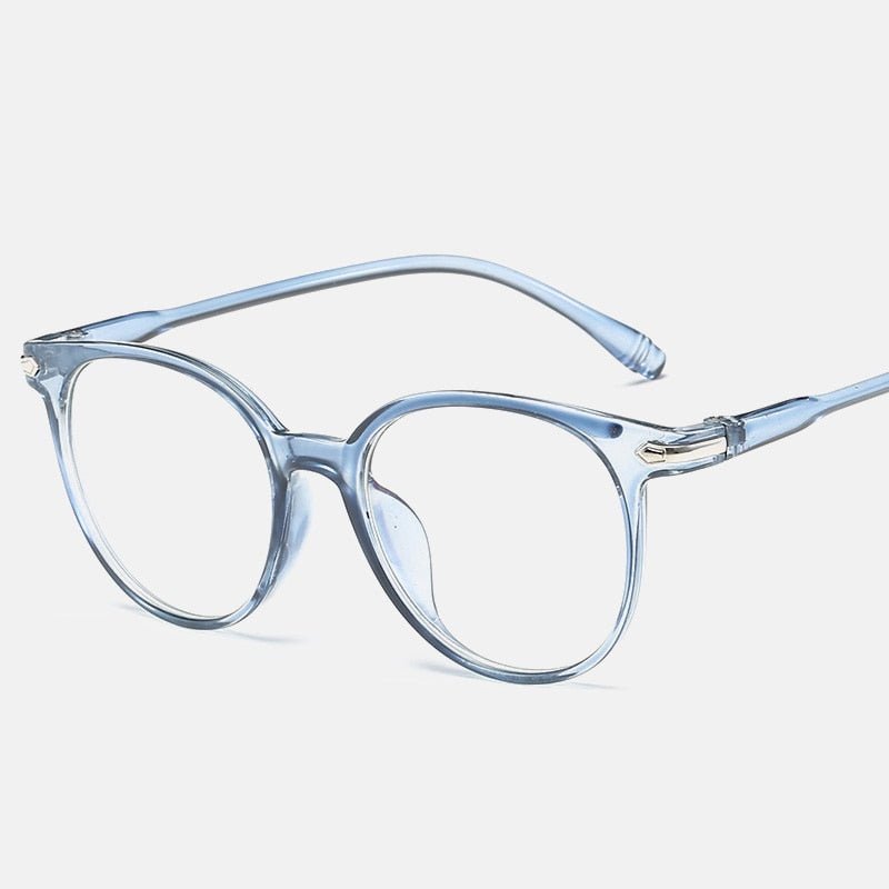 Transparent Anti Blue Light Computer Glasses Round for Women