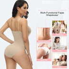 V-Neck Spaghetti Strap Bodysuits - Slimming Body Shaper Smooth Out Bodysuit