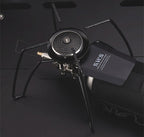 Spider Folding Camping Stove – Compact Outdoor Gas Burner for BBQ, Hiking, Tableware & Emergency Cooking Setup
