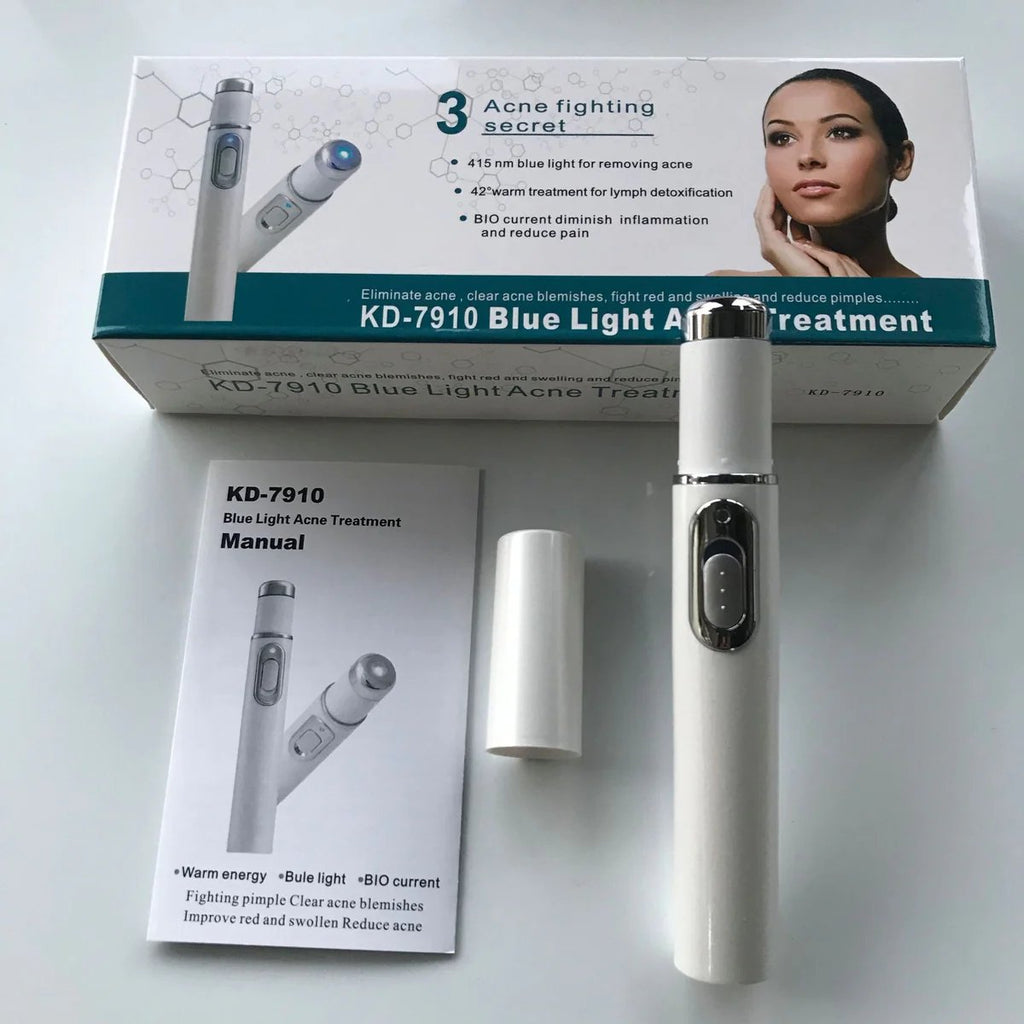 Pore Acne Scar Remover Light Therapy Blemish Treatment Pen - Skin Renew Photon Blue Light Therapy Pen